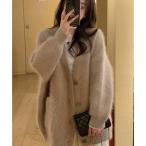 ガーリードール Girly Doll オーバーサイズVネックニットカーディガン （モカ）