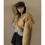 ガーリードール Girly Doll フード付きフェイクファーショート丈コート （キャメル）