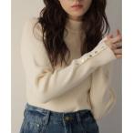 ガーリードール Girly Doll 12G袖口ボタンタートルリブニットプルオーバー （アイボリー）