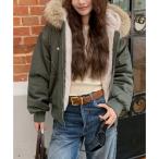 ガーリードール Girly Doll ファー付き裏ボアジップアップブルゾン （カーキ）