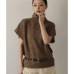 ガーリードール Girly Doll ベルト付きタートルネック半袖ニット （ブラウン）