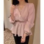 ガーリードール Girly Doll カシュクールペプラムブラウス【韓国ファッション】【春夏新商品】 （ピンク）