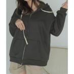 ガーリードール Girly Doll オーバーサイズフロントジップアップパーカー （ダークグレー）