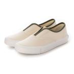 ハスキー HUSKY KITSON+ キットソン バイカラー センタースリット スリッポン ローテク キャンバス スニーカー (IVORY)