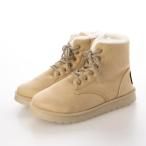 ハスキー HUSKY KITSON キラキラ ホットフィクス フェイクムートンファー 防寒 レースアップ ブーツ (BEIGE)