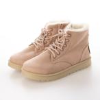 ハスキー HUSKY KITSON キラキラ ホットフィクス フェイクムートンファー 防寒 レースアップ ブーツ (PINK)