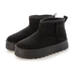 ハスキー HUSKY KITSON キラキラ ホットフィクス フェイクムートンファー 防寒 厚底 ショート ブーツ (BL/BL)