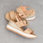 インターショシュール INTER-CHAUSSURES バックルウエッジサンダル (ベージュ)
