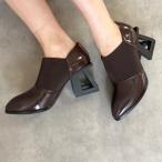 ジェフリーキャンベル Jeffrey Campbell スクエアヒール ゴアブーティ （ブラウン）