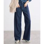 ショッピングスカル 自由区 【洗える】ウスカルデニムワイドストレート パンツ （インディゴ）