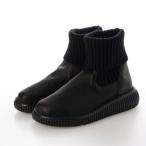 ジェイエス ハートレーベル JS Heartlavel 幅広 リブニット レザーブーツ （ブラック）