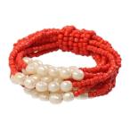 カンカン KANKAN パールビーズエラスティックブレス （レッド）