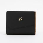 キタムラケイツウ キタムラK2 牛革二つ折り財布 P-1115 （クロ/ベージュ）