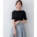 組曲 【WEB限定】クリアストレッチオフショルダー ニット （ブラック系）