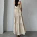 ルエレ Louere Louere バックストラップデザインサテンキャミワンピース （Aベージュ）