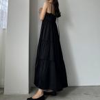 ルエレ Louere Louere バックストラップデザインサテンキャミワンピース （Aブラック）
