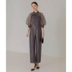 ショッピングスパンコール レジャ Leja ドット柄スパンコールパフスリーブボレロオールインワンドレス美脚効果結婚式 パーティードレス 成人式 20代 30代 40代 （BLU