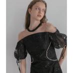 ショッピングスパンコール レジャ Leja スパンコールウエストデザインIラインワンピースドレス美脚効果結婚式 パーティードレス 成人式 二次会 同窓会 お呼ばれ オケージョン