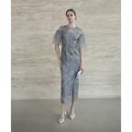 ショッピングスパンコール レジャ Leja フラワースパンコールチュールスリーブIラインドレスワンピース美脚効果結婚式 パーティードレス 成人式 二次会 同窓会 お呼ばれ オケ