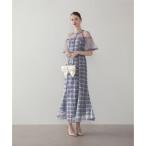 ショッピングツイード レジャ Leja ラメシャギーツイードチェックフリルマーメイドワンピースドレス美脚効果結婚式 パーティードレス 成人式 二次会 同窓会 お呼ばれ オケ