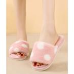  гонки женский Lace Ladies красочный мех открытый tu Flat тапочки ( розовый )