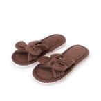  гонки женский Lace Ladies вельвет лента открытый салон тапочки ( Brown )