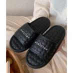  гонки женский Lace Ladies корзина рисунок Logo EVA открытый Flat сандалии ( черный )