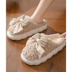  гонки женский Lace Ladies необычность материалы лента толщина низ боа тапочки ( Brown )