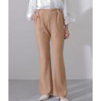  гонки женский Lace Ladies solid цвет задний резина высокий талия flare pants ( бежевый )