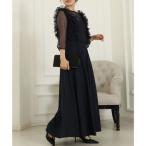  гонки женский Lace Ladies [2 позиций комплект ] бур nji- оборка Layered длинное платье ( темно-синий )