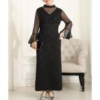  гонки женский Lace Ladies [2 позиций комплект ]botanikaru рисунок Jaguar dosia- Layered длинное платье ( черный )