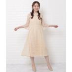  гонки женский Lace Ladies цветочный принт общий гонки flair One-piece платье ( бежевый )