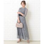  гонки женский Lace Ladies цветочный принт общий гонки длинный длина flair One-piece * платье ( серый )