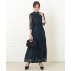  гонки женский Lace Ladies цветочный принт общий гонки длинный длина flair One-piece * платье ( зеленый )