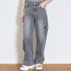 ショッピングlovetoxic ラブトキシック Lovetoxic ダメージデニムワイドパンツ （L・グレー）