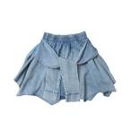 ショッピングlovetoxic ラブトキシック Lovetoxic 腰巻き風デニムキュロット （ブルー）