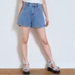 ショッピングlovetoxic ラブトキシック Lovetoxic プレートロゴデニムショートパンツ （ブルー）
