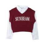 ラブトキシック Lovetoxic ニットレイヤードブラウス （エンジ）