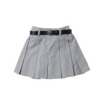 ショッピングlovetoxic ラブトキシック Lovetoxic 【イージーケア】ベルト付プリーツスカート （グレー）