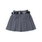ショッピングlovetoxic ラブトキシック Lovetoxic 【起毛】ベルト付プリーツスカート （グレー）