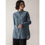 ショッピングダンガリー ラ エフ la.f… シアーダンガリーシャツ≪手洗い可能≫ （ブルー）