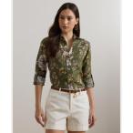 ローレン ラルフ ローレン LAUREN RALPH LAUREN リラックス フィット フローラル リネン シャツ (310グリーン)