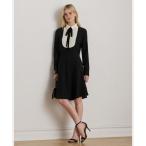 ショッピングラルフ ローレン ラルフ ローレン LAUREN RALPH LAUREN ツートーン ジョーゼット タイネック ドレス （001ブラック）