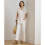 ローレン ラルフ ローレン LAUREN RALPH LAUREN ストレッチ チノ ワイドレッグ クロップド パンツ （100ホワイト）