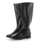 ショッピングファーファ la farfa ラファーファ レディース 超ゆったりローヒールロングブーツ【幅広4E/筒幅 超ゆったり/大きいサイズ/滑りにくい】 5311 ブラッ