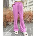  Ad tiead thie semi flare pants центральный si-m талия резина цвет кромка широкий .. женский осень-зима ( свет розовый )