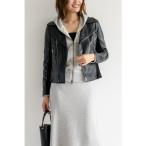 エムドゥ M.deux フェイクレザーライダースジャケット （ブラック）