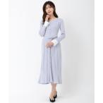 ミッシュマッシュ MISCH MASCH 2025春夏新作 カフス袖Vネックニットワンピース/MM517413 （BLUE）