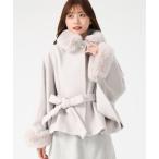 ミッシュマッシュ MISCH MASCH 2025秋冬新作 ブローチ付きポンチョコート MM548603 （GREIGE）