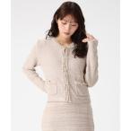 ミッシュマッシュ MISCH MASCH 2026春夏新作 ツイード編みフリンジニットジャケット MM618504 （BEIGE）